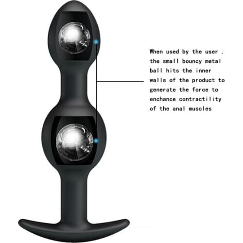 Sex Shop Black Anal Sex Toys Adult Pleasure Anal Beads Metel Ball Inside Muscles Trainer Anal Butt Plug Sex Product Gay Sex Toy