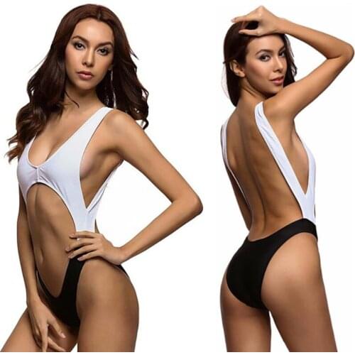 Sexy one-piece swimsuit ultrathin breathable push up bikini black slimming tights wide strap badysuit swim wear