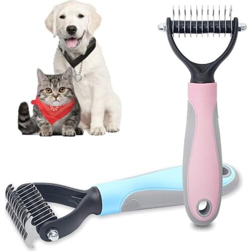 Pet Fur Knot Cutter Dog Grooming Shedding Tools Pet Cat Hair Removal Comb Brush Double sided Pet Products Dog расчесывать