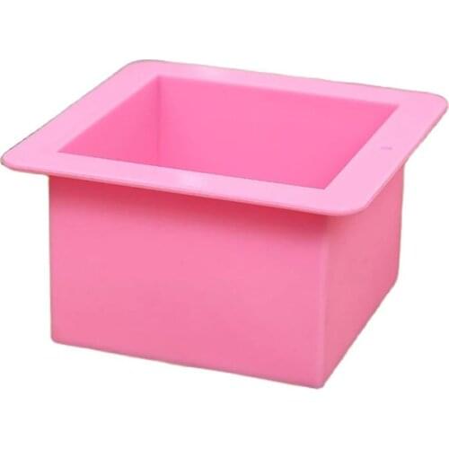 Silicone Handmade Soap Mold 500ml Straight Quadrel 9 * 9 * 6.5cm Silicone Bakeware Bread Moulds E184