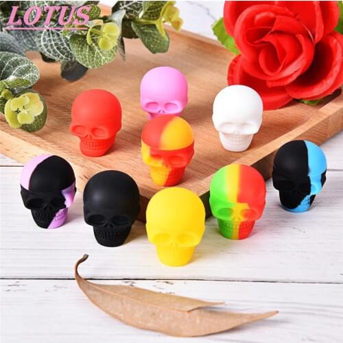 Skull Style Silicone Wax Concentrate 3ml Oil Container Jar For Slick Butane Hash Dab Silicon Wax Jar Recipiente