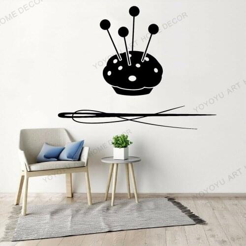 Mordern Sewing Store Sewing Room Decor Tailor Shop Atelier Tools Home Furnishing Decorative Vinyl Window Wall Decal Mural JC146