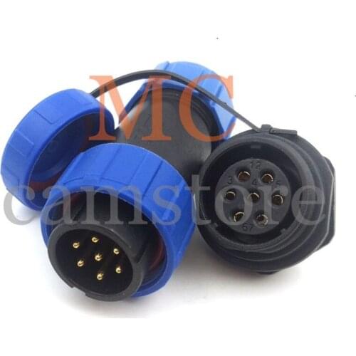 SP21 7 pin electric cable connector , waterproof plug and socket ,7 wire outdoor cable connector, led connector waterproof, IP68