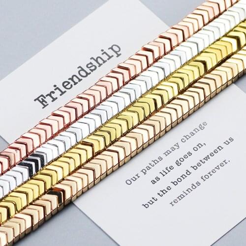 WLYeeS Triangle Hematite beads 7mm 165pcs arrow Natural Stone Spacer Loose bead for Jewelry Bracelet Earring Necklace Making DIY