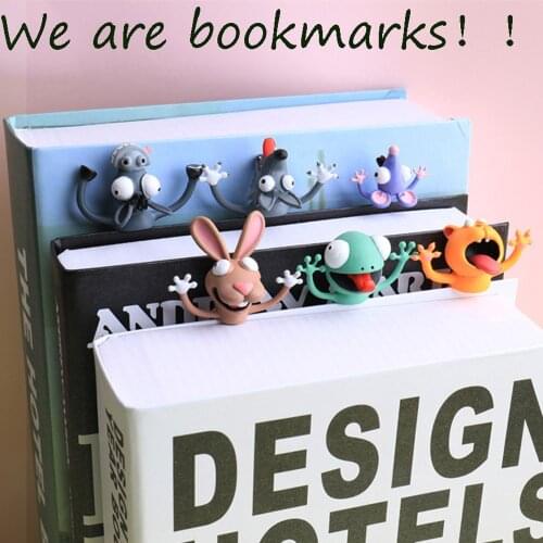 Funny Creative Cartoon Animal Style Bookmarks Children Gift Cute PVC Material Student Stationery Cat/gecko/donkey/mouse/Panda