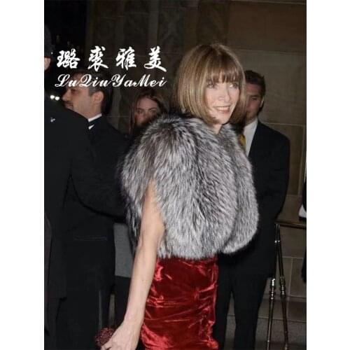 Winter Fashion Women Real Fox Fur Coats Silver Fox Natural Fox Fur Vest Luxury Short Coat 2021 New