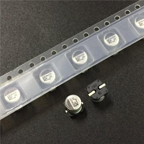 10pcs 4.7uF 50V ELNA RV2 series 5x5.3mm 50V4.7uF Chip type SMD Aluminum Electrolytic Capacitor