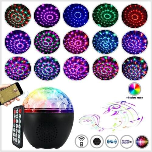 16 RGB LED Disco Ball Light USB Led Stage Light Bluetooth Sound Magic Ball Dj Disco Lights With Remote Control For Party KTV Bar