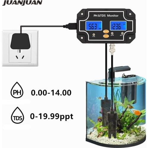 2 in 1 Digital Water Quality Tester pH/TDS Meter Waterproof Dual Display Tester Black Plug PH/TDS-2683 30%OFF