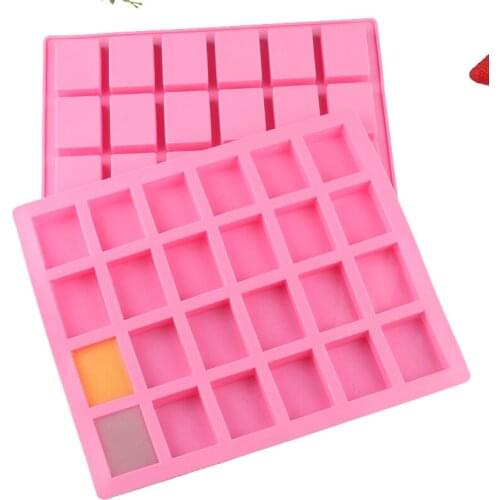 24 cavity Rectangle silicone chocolate candy molds DIY handmade soap moulds soap craft supplies Ice making decorating tools