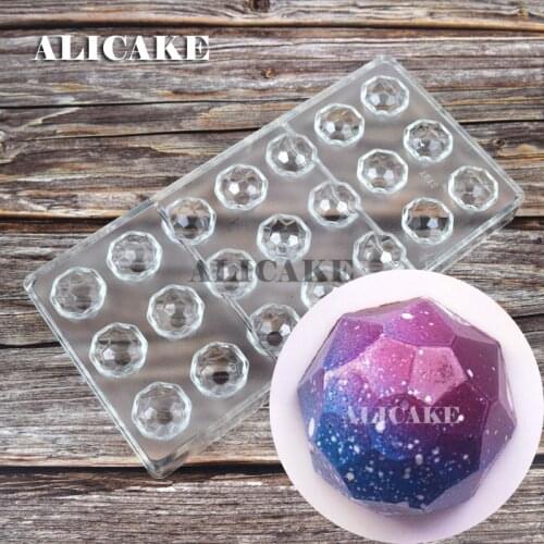 3D Polycarbonate Chocolate Mould Diamond Shape Tray Form for Candy Chocolate Mold Plastic Baking Mold Pastry Bakeware Tools