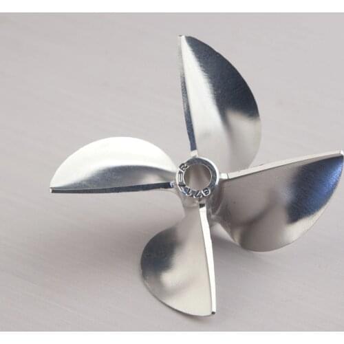TFL Hobby CNC Diameter=67mm 7075 Alloy 4-Blade Propeller Pitch=1.7 Aperture=6.35mm Height=24.5mm for RC Catamaran Boat CAT