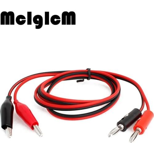 4MM Dual Alligator Clip to Banana Connector Oscilloscope Test Probe Cable 1M 3FT Red Black
