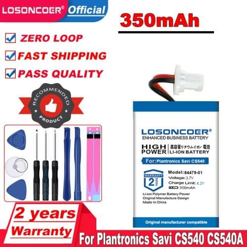 350mAh Battery 84479-01, 86180-01 for Plantronics Savi CS540, CS540A, Savi CS540, CS540A Bluetooth headset battery