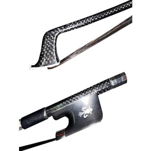 Free shipping PRO light 1pcs of Carbon Fiber 4/4 Cello Bow braid weave carbon fiber black Horse Hair Ebony FLEUR DE LIS frog