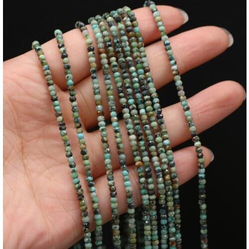 100% Natural Stone Beads Faceted Africa Turquoises Crystal Bead for Jewelry Making DIY Bracelet Necklace Supplies