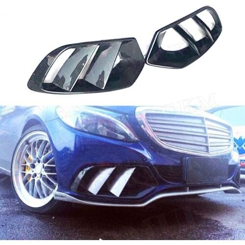 C Class Carbon Fiber Front Bumper Air Vent Outlet Cover Trim Mesh Grill Frame For Mercedes W205 C180 C200 Standard 2015-2017