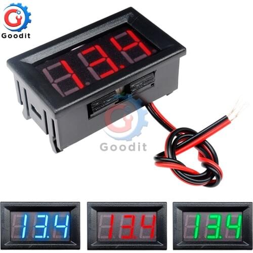 Mini Digital Voltmeter DC 4.5V to 30V Digital Voltmeter Voltage Panel Meter For 6V 12V 24V Electromobile Motorcycle Car 0.56