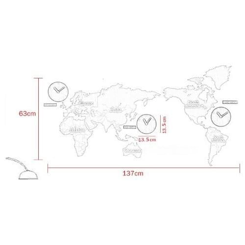 Decorative Nordic Wall Decoration Map Watches Office Furniture Soft Jewelry Pendulum Watches Modern Wall Decoration Ornaments