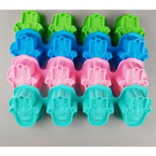 Lotus in the Palm Soap Mold Khamsah Hamsa Hand Epoxy Resin Silicone Mold Hand of Fatima Candle Resin Casting Molds Tools