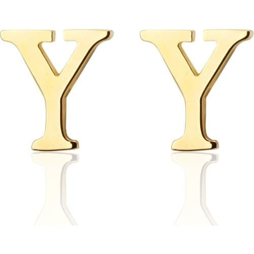 HYX Jewellery 2016 NEW ARRIVAL Gold A-Z Letter Y Famous Brand Enamel Wedding gift cuff links wholesale& retail Shirt Cufflinks