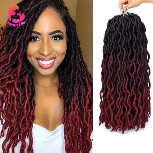 Dream Like Synthetic Crochet Braids Hair Gypsy Goddess Faux Locs Curly Hair Dreadlocks Ombre Color Nu Locs Extensions 18Inch