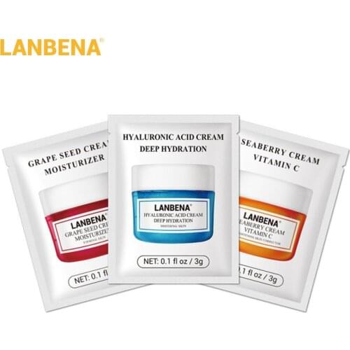 LANBENA Facial Cream Travel Size Whitening Hyaluronic Acid Moisturizing Anti Wrinkle Aging Vitamin C Serum Treatment Face Care