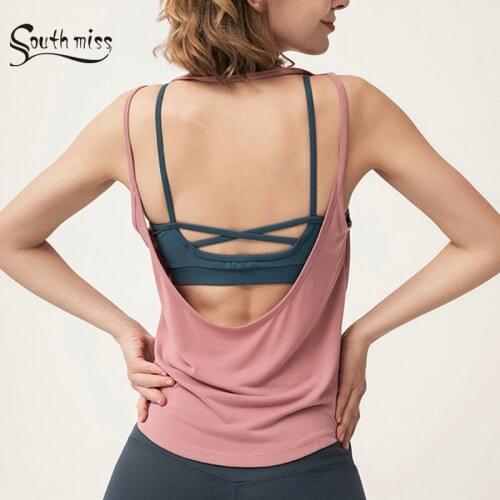 Summer Yoga Tank Tops For Women Pink Sports Blouses Loose Breathable Gym Yoga T-shirt Fitness Active Wear Female Jersey