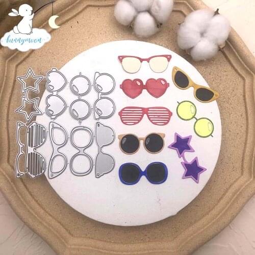 Bunnymoon Cute glasses Stencil Metal Cutting Dies For Scrapbooking Practice Hands-on DIY Album Card Handmade Tools