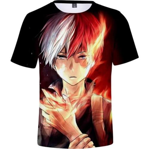 My Hero Academia Shoto Todoroki 3D Print Spring Summer Preppy Style Men/Women Street Clothes T-shirt Retro Innovation Style