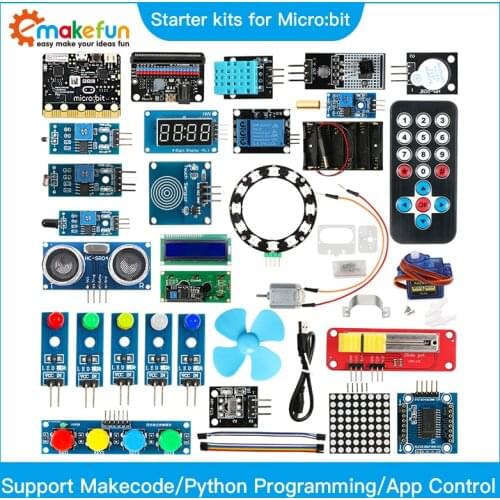Keywish Starter Diy Kit for Micro:Bit, supprot Make Code, Python programming ,Support APP Control, Modularized Device