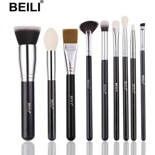 BEILI Makeup Brushes Kit 9 Pcs Professional Face Foundation Blending Shadow Eyeliner Brow Makeup Brushes pinceau maquillage