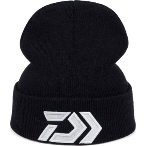 New Daiwa Autumn Winter Fishing Embroidery Hat Outdoor Warm Knitting Hood Winter Thermal Warm Hat Cap For Outdoor Movement