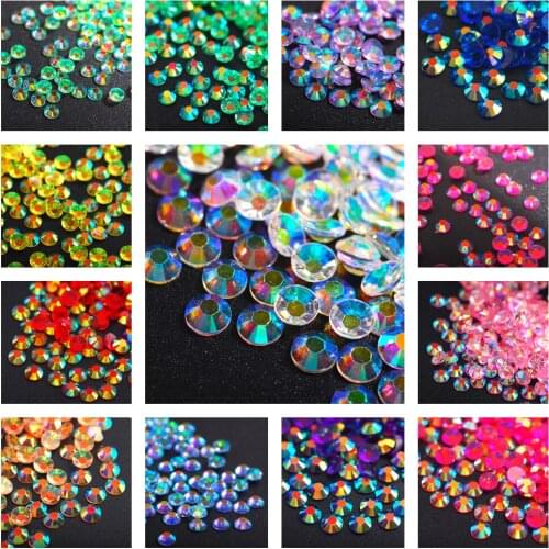 New Color Transparent Color Jelly Candies Symphony AB AB Transparent Resin Flat Bottom Drill Nail DIY Decorative Sequin