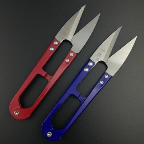 Size 125mm Trimming Scissors Sewing Embroidery thrum Yarn Scissor Nippers Clipper Hand Tool Big U Scissors 2Pcs