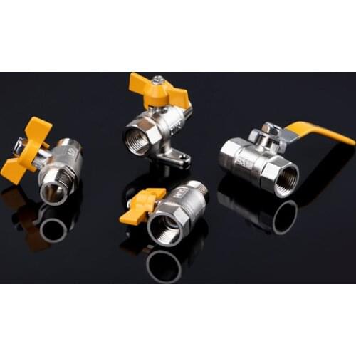 All Copper Electroplated Thickened Gas Ball Valve 3/4" Male x Male DN20 Female x Male For Natural Gas Valve Switch