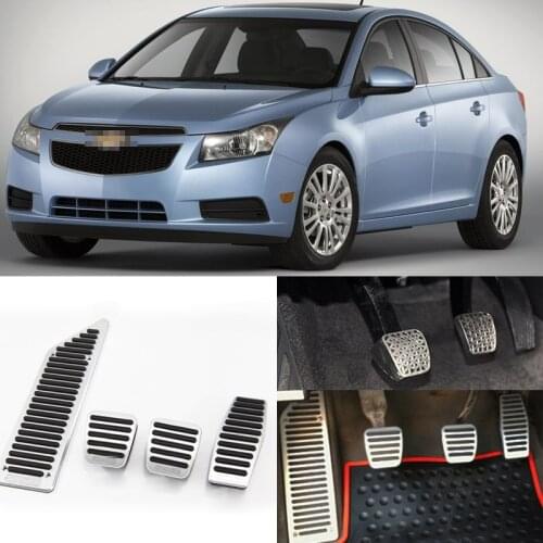 Savanini Brand New 4pcs Aluminium Non Slip Foot Rest Fuel Gas Brake Pedal Cover For Chevrolet Cruze 2009-2016 MT