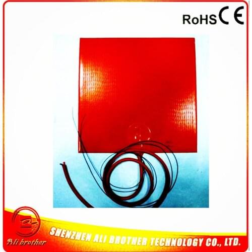 Silicone Rubber Heater for 3D Printer 245*245*1.5mm 240v 400w adhesive 1side 100k thermistor 1000mm lead wire XD-H-D-1297