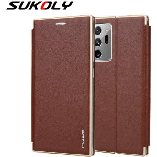 For Samsung Galaxy Note 20 Ultra Magnetic PU Leather Card Slot Stand Case For Galaxy S10 S9 S8 Plus Note 8 9 Vintage Matte Cover