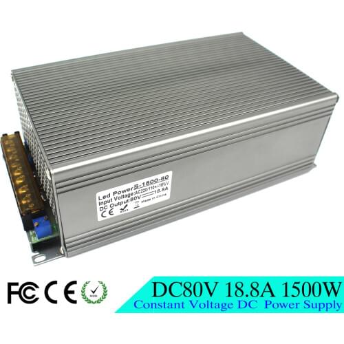 Universal 80V DC Power Supply Switching 18.8A 1500W Driver Transformers 110V 220V AC to DC80V SMPS for CNC CCTV Motor DIY Liht