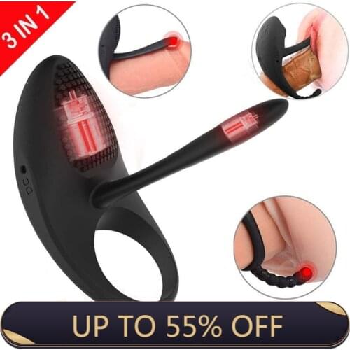 Penis Vibration Ring Couples Lasting Erection Penis Vibrator Cock Prostata Massage Delay Ejaculation Clitoris Stimulator Sex Toy