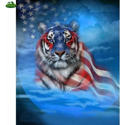 YUMEART Diamond Painting DIY Tiger animal cross stitch Rhinestone Square drill Home Decoration 5D Diamond embroidery needlework