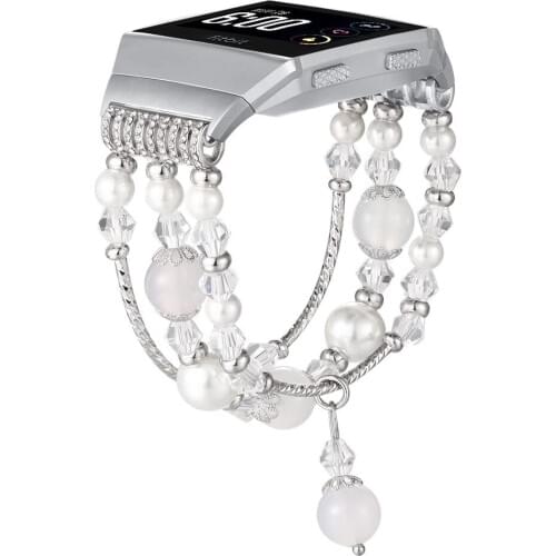 Jewelry Strap for Fitbit Ionic Women for Fitbit Versa 1/2/3/Lite/Sense Bracelet Replacement Watchband Bling Dressy Wristband