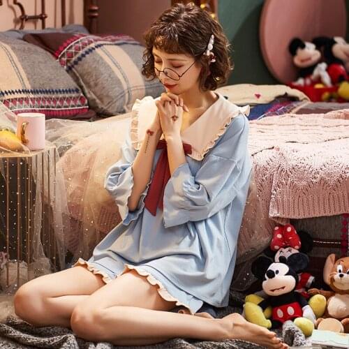 Women Fresh Summer Korean Lovely Ruffles Kawaii Bowknot Femme Pajama Sets Nightwear Friend Oversize Fashion Womens Sleepwear