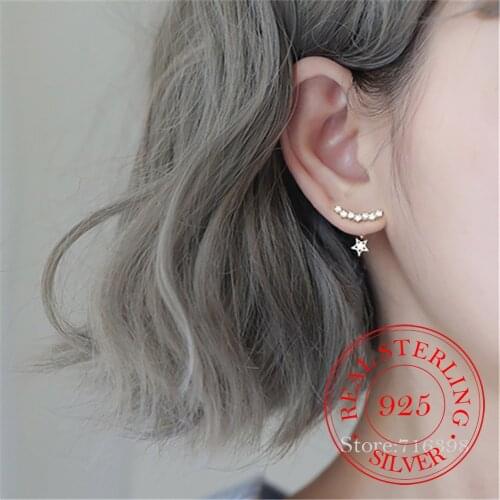 Fashion Jewelry 925 Sterling Silver Star Stud Earrings For Women Romantic Earring Brincos pendientes