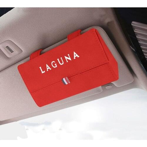 1pc For Renault Laguna Flocking Car Glasses Box Storage Holder Sunglasses Case Sunglasses Holder Organizer Accessories