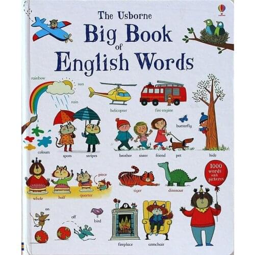 1 pcs Big book of English words Word learning board book famous picture for kids girls gifts Books for children