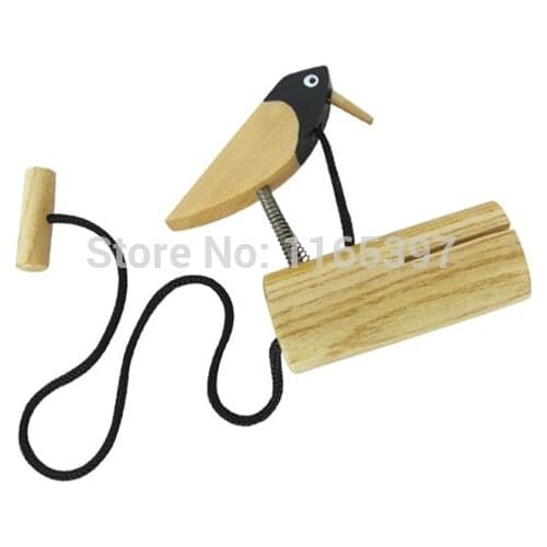 Fine affordable 1pc children kids natural Wooden traditional bird rattles clappers castanets early musical education instrument