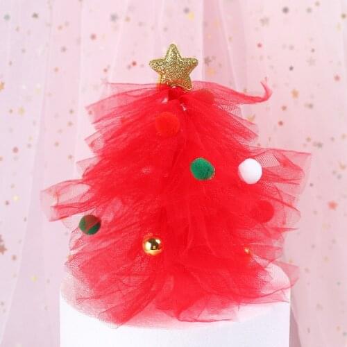 1PC Star Yarn Christmas Tree Cake Topper Happy New Year Cupcake Toppers Flags DIY Baking Baby Shower Kids Party Wedding Birthday