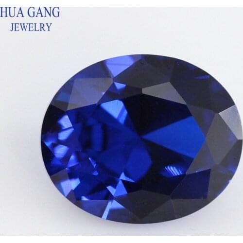 113# Size 2x3~13x18mm Oval Shape Stone Brilliant Cut Synthetic Spinel Blue Stone For Jewelry